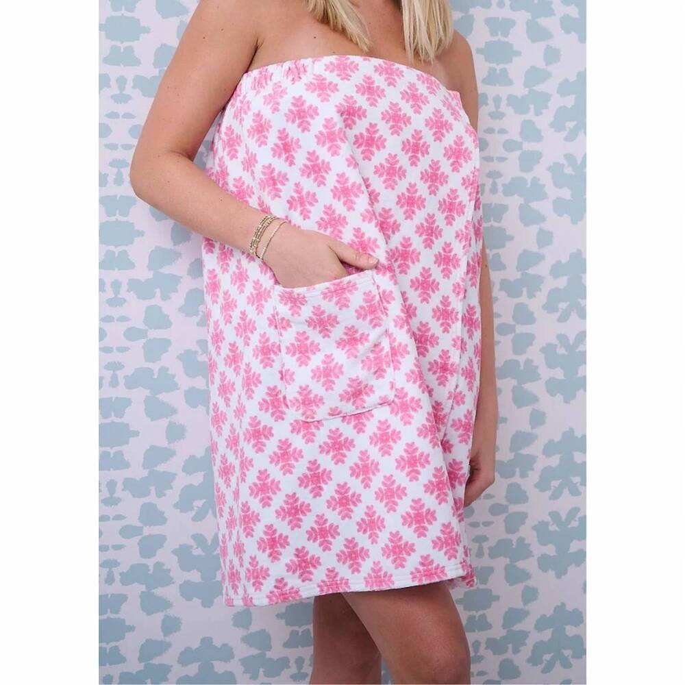 NEW LAURA PARK brushstrokes bath wrap in pink